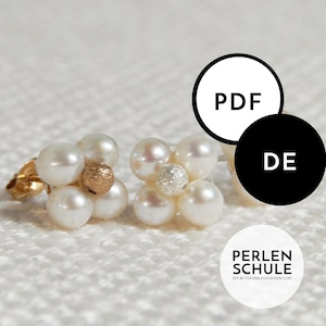 Boucles d'oreilles puces en perles de mariée LUNA - Instructions de fabrication PDF (allemand)