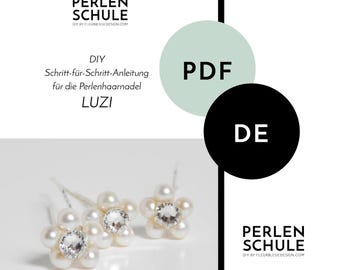 Pearl hairpin with rhinestones LUZI PDF craft instructions, German