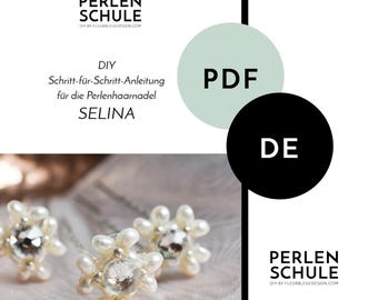 Bridal hairpin made of pearls and rhinestones SELINA PDF craft instructions, German