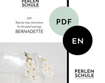 Floral drop earrings BERNADETTE PDF craft instructions, English