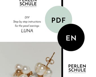 Bridal Pearl Stud Earrings LUNA PDF Craft Instructions, English