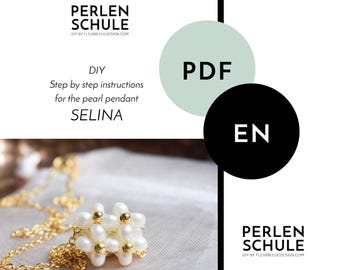Pearl pendant for bridal necklace SELINA PDF craft instructions, English