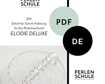 DIY glass bead bridal headband for your wedding with the PDF craft instructions - ELODIE DELUXE, German