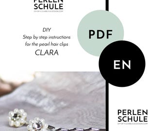 Pearl Hair Clip with Rhinestones CLARA PDF Craft Instructions, English