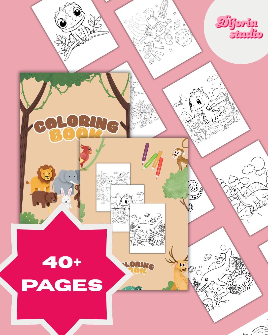 Coloring Book, 40+ Unique Creative Pages, Printable A4 PDF, Instant ...