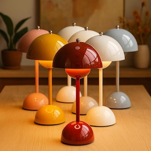Lampada da tavolo moderna a forma di fungo – Lampada da scrivania a LED retrò nordica