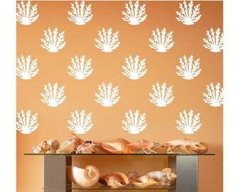 Sea Coral Style A Vinyl Wall Decals Set | Set of 5 Inch Coral | Nautical Wall Decals | Beach Decor | Beach Wall Decals 22573