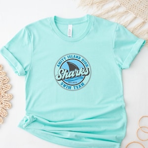 Shark T Shirt, Amity Island High Sharks, Swim Team Shirt, Funny Shark Shirt, 22990