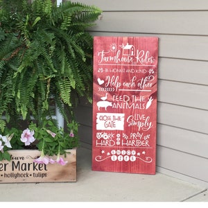 Porch Sign, Farmhouse Rules Sign, Front Porch Decor, Wood Sign, Farmhouse Decor, Painted Wood Sign, 22788