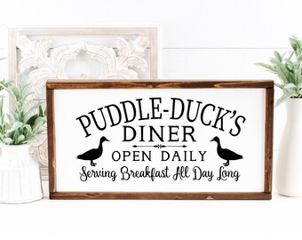 Spring Decor | Puddle Ducks Diner Spring Sign | 22727