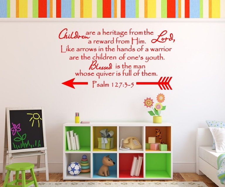 Bible Verse Decal Christian Wall Decal Children are a Etsy