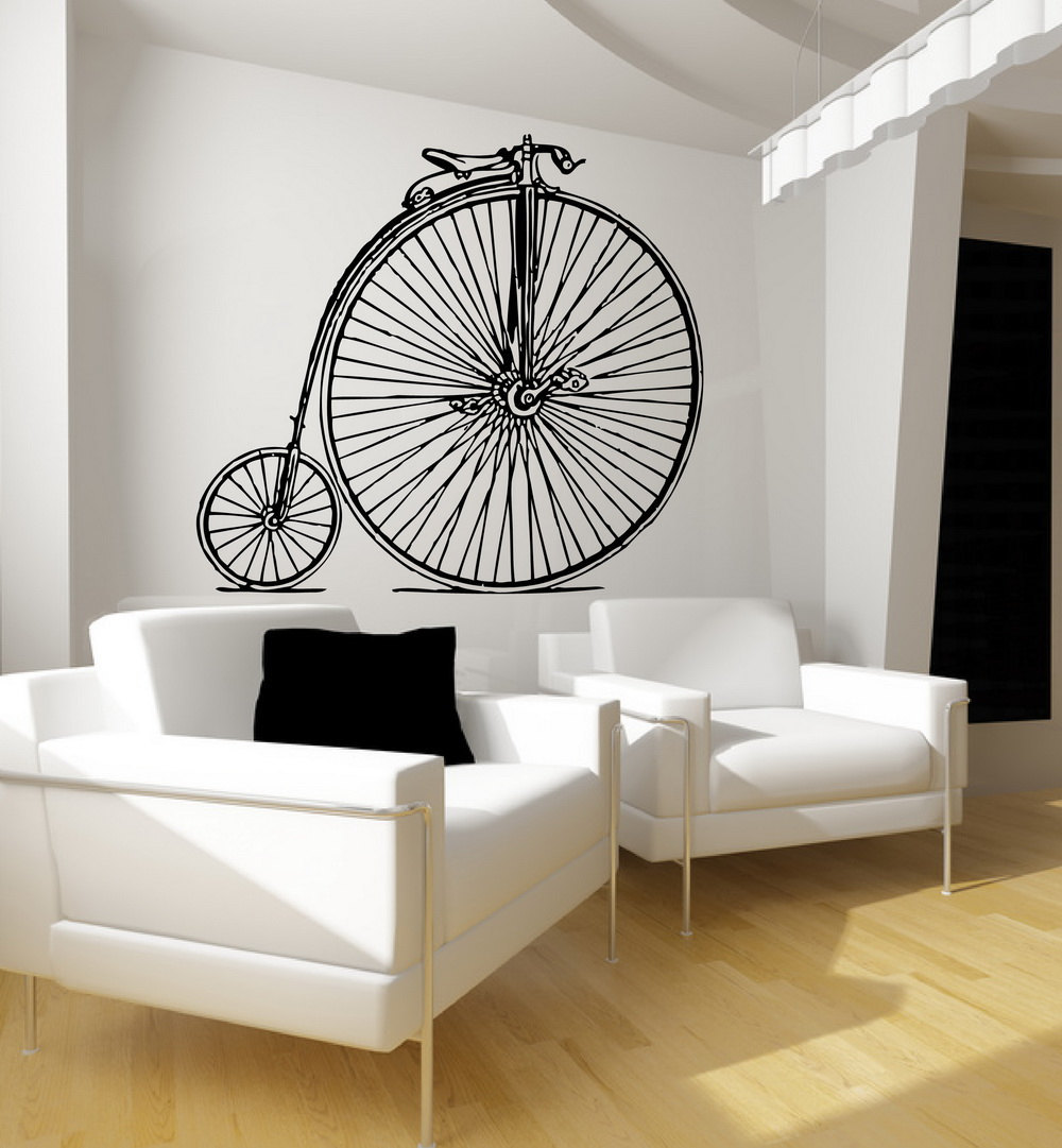 Antique Bicycle Decal Vinyl Wall Decal Antique Bike Decal Etsy