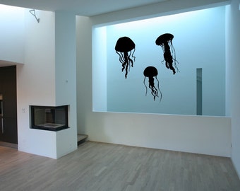 Jellyfish Decals | Vinyl Wall Decals | Jellyfish Silhouette | Beach Wall Decals | Beach Decor | Nautical Decor | Nursery Decals | 22513