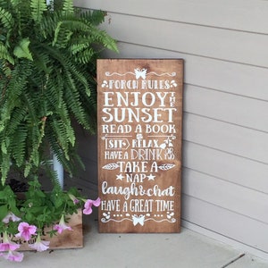Front Porch Decor, Porch Rules Sign, Farmhouse Decor, 22786 Style B