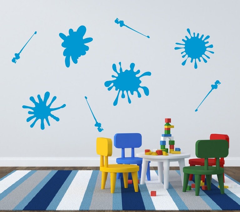Paint Splatter Decals Vinyl Wall Decals Ink Spot Decals Etsy