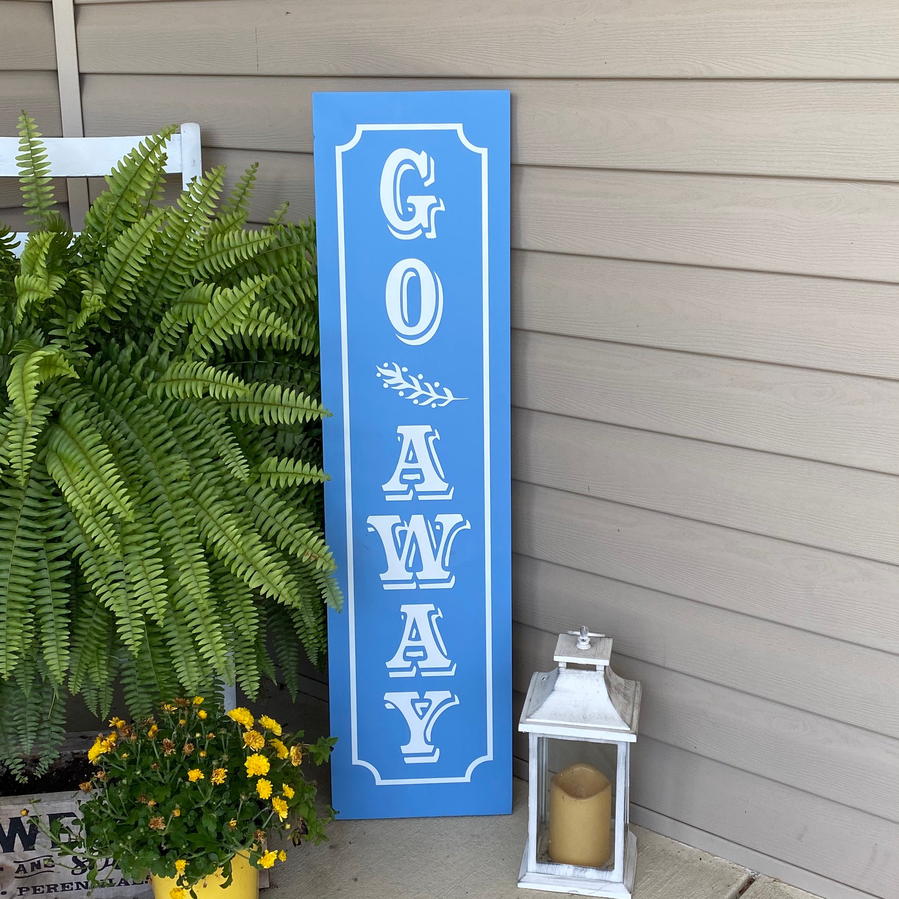 Un Welcomesign Go Away Unwelcome Porch Leaner Sign | Unwelcome Sign | Front Porch ...
