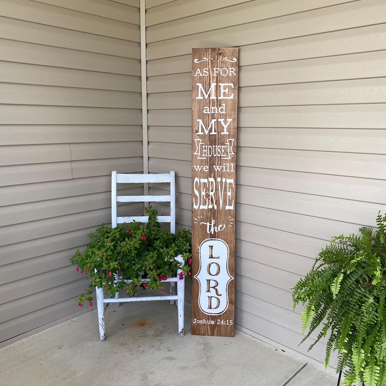 Front Porch Decor, As For Me And My House We Will Serve The Lord Porch Sign, Christian Home Decor, 22926 image 4
