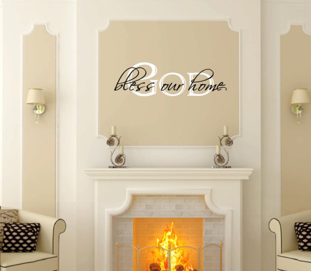 God Bless Our Home Vinyl Wall Decal Christian Decal Etsy