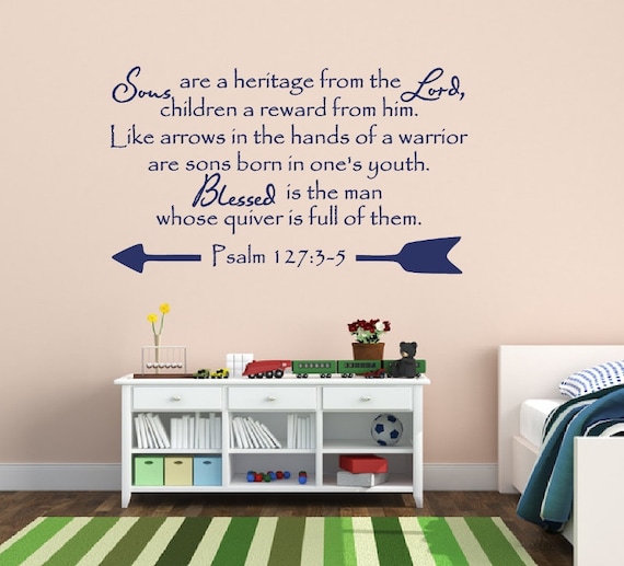 Psalms 127:3 Bible quote wall vinyl decal