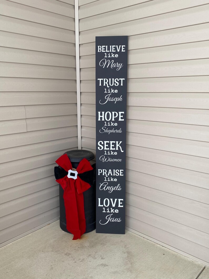Love Like Jesus Christmas Porch Sign, Christmas Porch Decor, Believe Like Mary, Christian Home Decor, 23035 afbeelding 11
