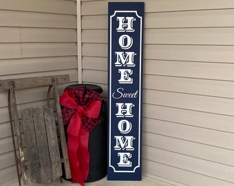 Home Sweet Home Porch Leaner Sign, Front Porch Decor, Porch Sign, Painted Wood Sign, Housewarming Gift