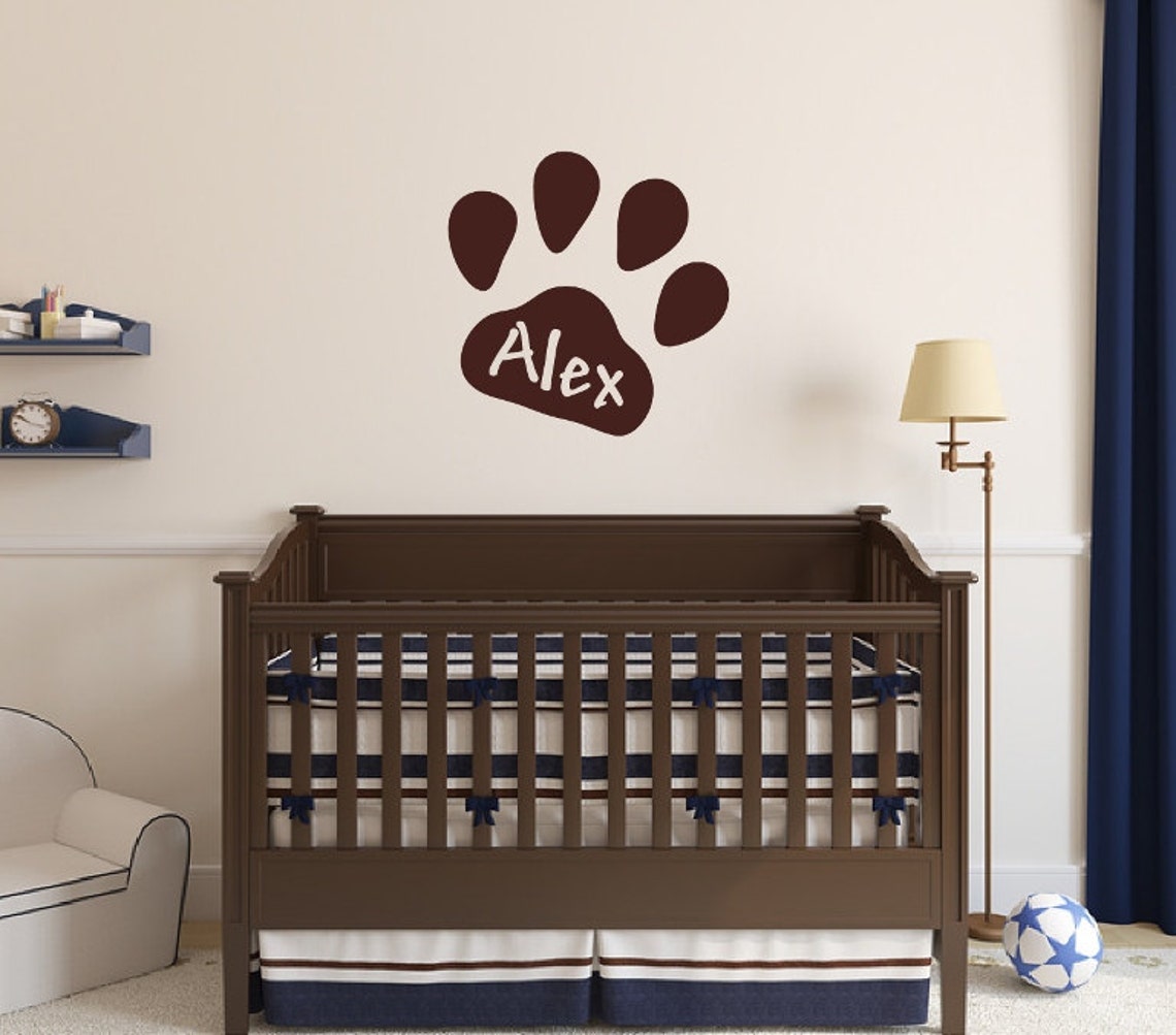 Personalized Paw Print Wall Decal Paw Print Wall Decal Etsy