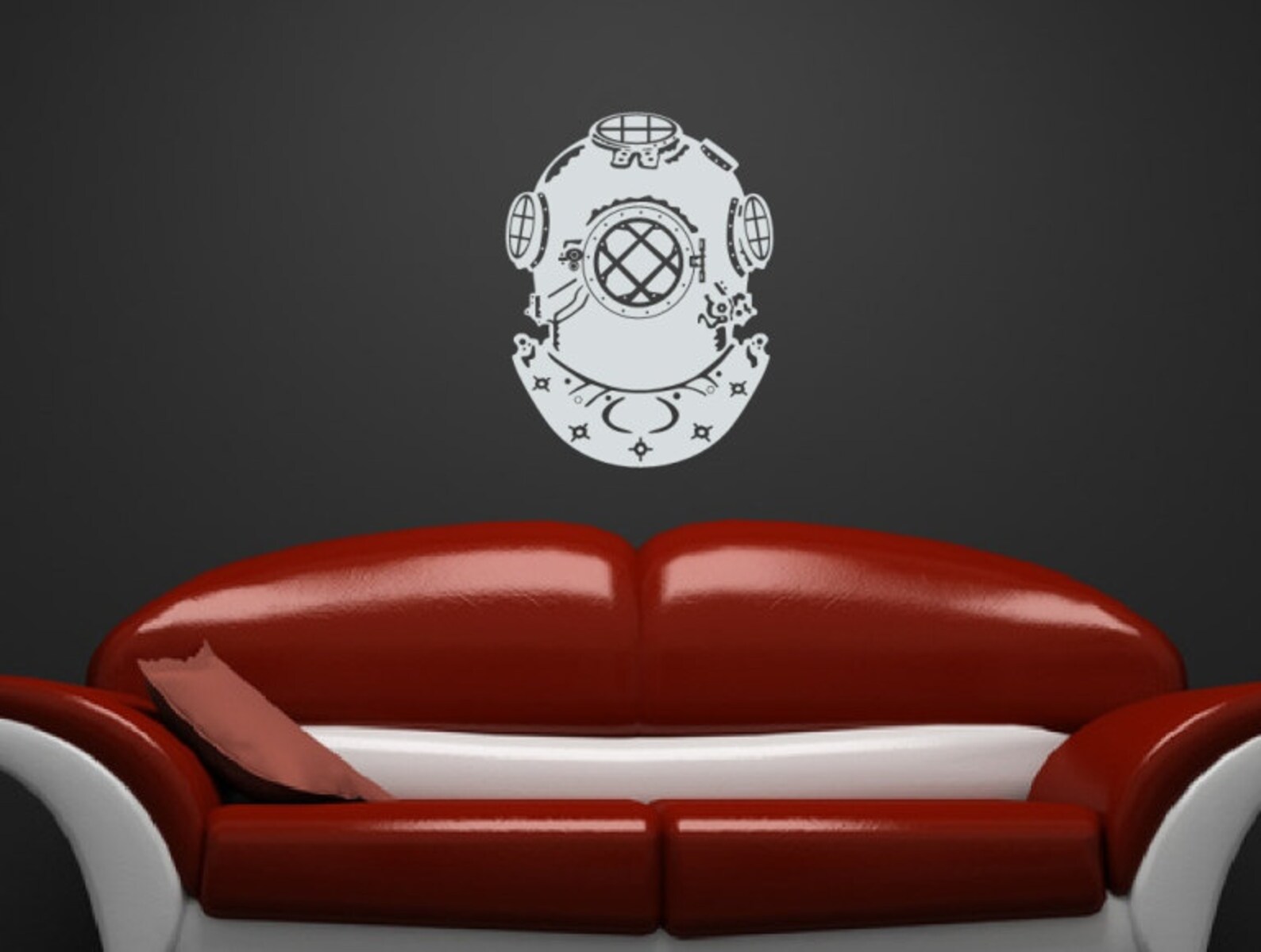 Diving Helmet Decal Vinyl Wall Decal Retro Dive Helmet - Etsy