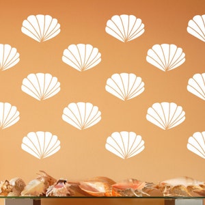 Scallop Seashells Vinyl Wall Decals Scallop Shells Nautical Wall Decals Beach Decor Beach Wall Decals 22577 image 1