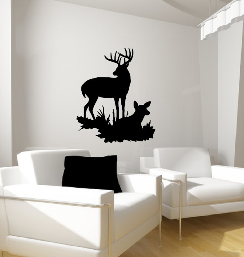 Deer Wall Decal Vinyl Wall Decal Deer Style I Fathers Etsy