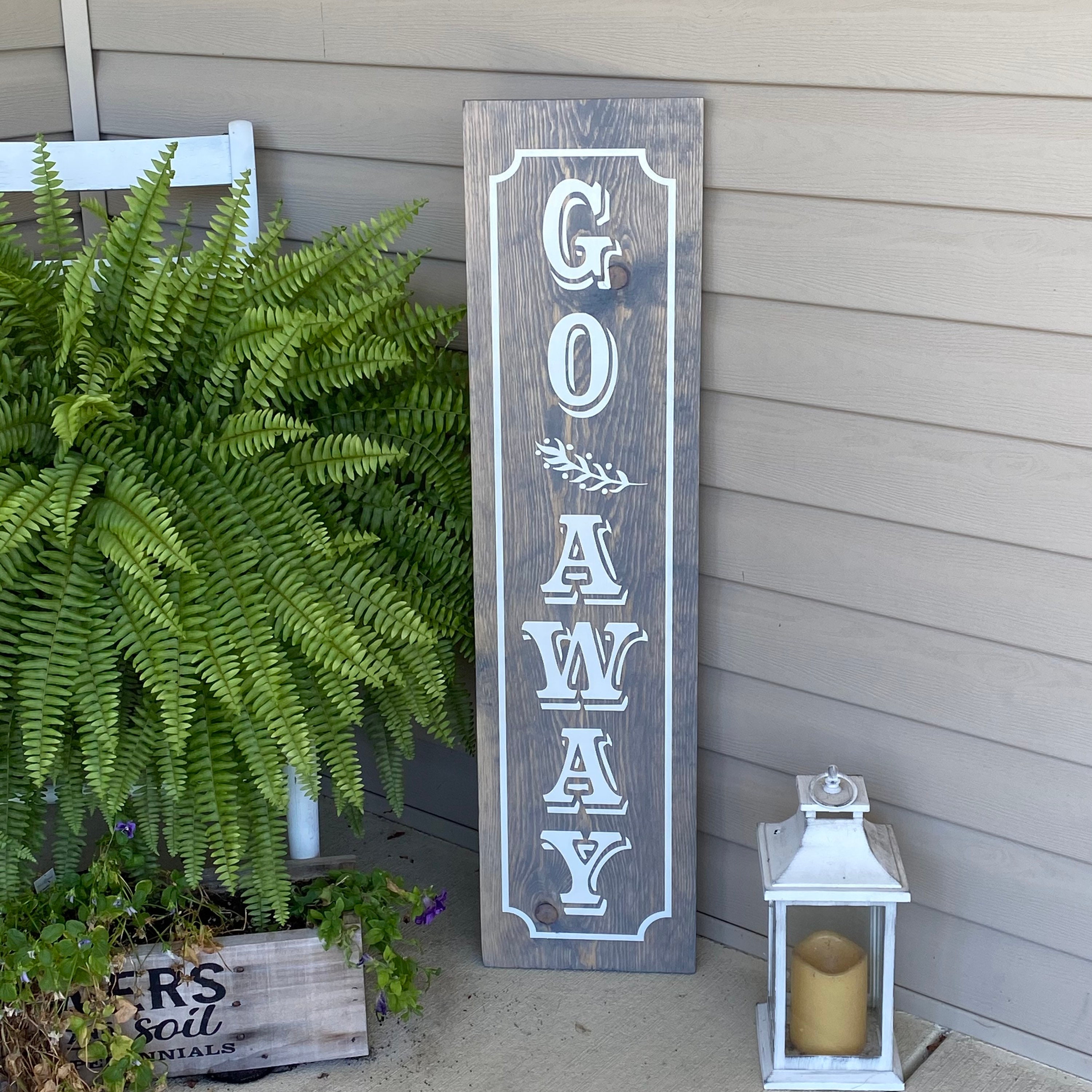 Un Welcomesign Go Away Unwelcome Porch Leaner Sign | Unwelcome Sign | Front Porch ...