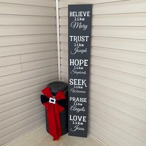 Love Like Jesus Christmas Porch Sign, Christmas Porch Decor, Believe Like Mary, Christian Home Decor, 23035 afbeelding 2