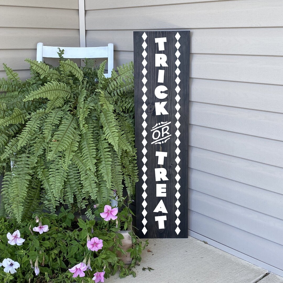 Fall Front Porch Decor Halloween Porch Sign Trick or Treat Etsy