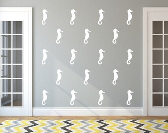 Seahorse Wall Decals | Vinyl Wall Decals | 5 Inch Seahorse Decals | Nautical Wall Decals | Beach Decor | Beach Decals | Style A 22564