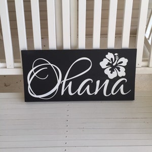 Ohana Sign Wood Sign Beach Sign Rustic Sign Beach Decor Family Hawaiian Decor Hibiscus Flower Beach House Decor 22440 image 8