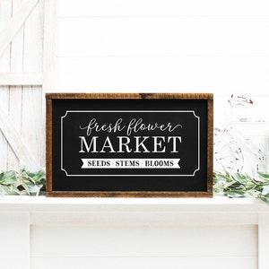 Spring Wood Sign, Fresh Flower Market Sign, Spring Farmhouse Decor, Painted Wood Sign, Summer Decor, 22733