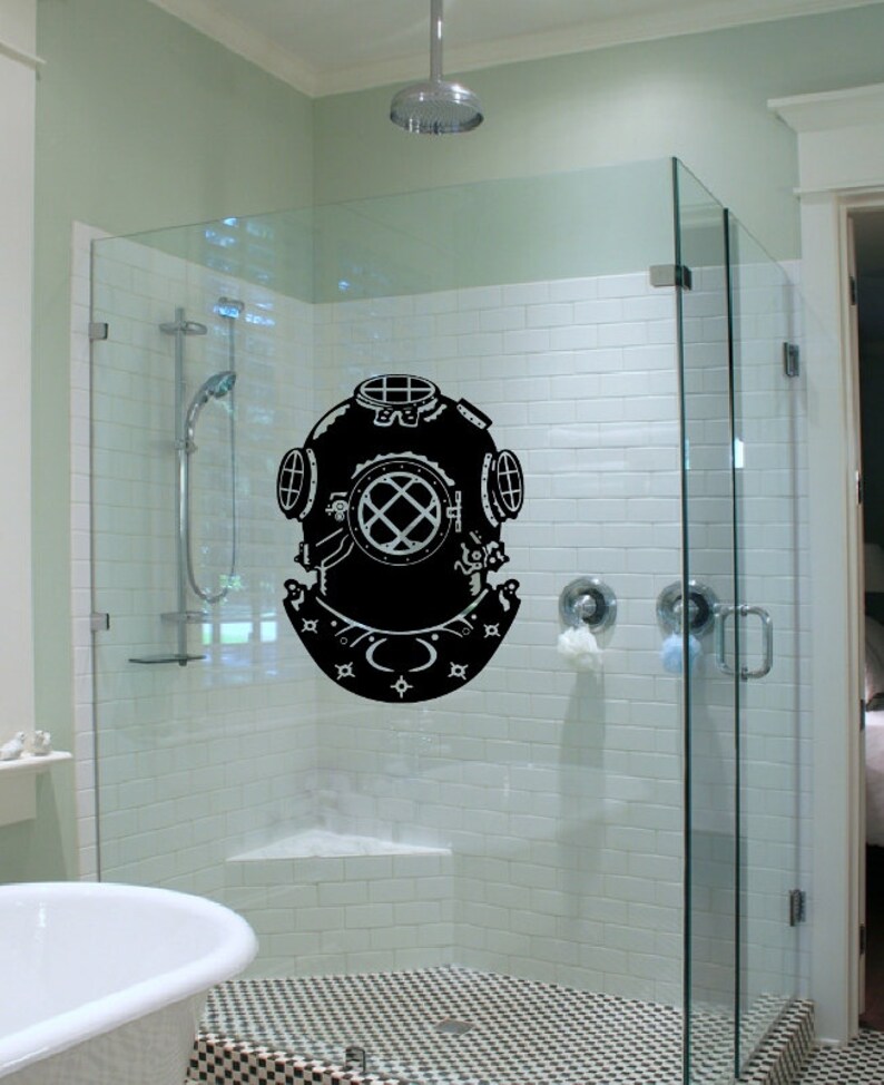 Diving Helmet Decal Vinyl Wall Decal Retro Dive Helmet | Etsy