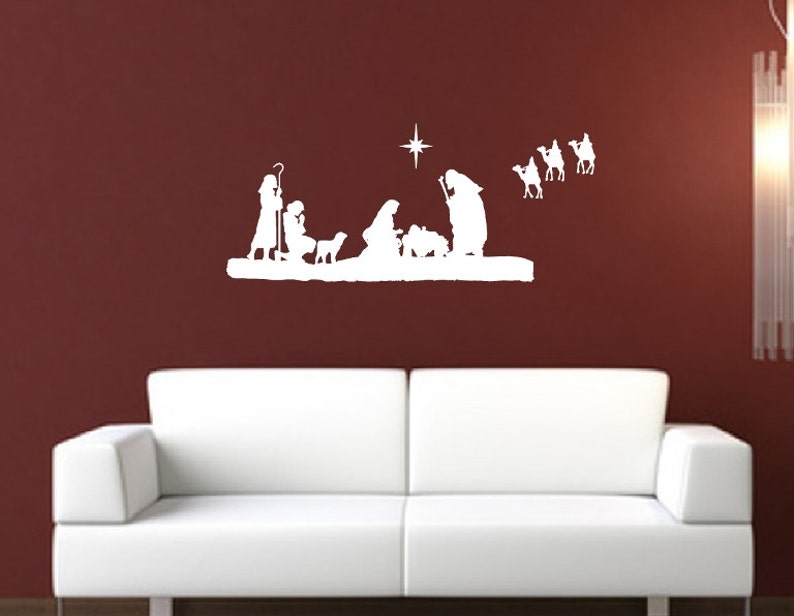 Nativity Wall Decal Vinyl Wall Decal Nativity Scene Etsy
