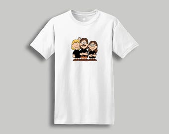 Rush Inspired Cartoon T-Shirt – Prog Rock Trio Tribute Graphic Tee, Classic Rock Fan Shirt