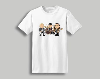 Rush Retro Cartoon T-Shirt – Iconic Canadian Rock Band Tribute Graphic Tee