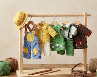 Mini Crochet Doll Wardrobe Pattern | Crochet Clothes for 6–7 Inch Toys | PDF Tutorial