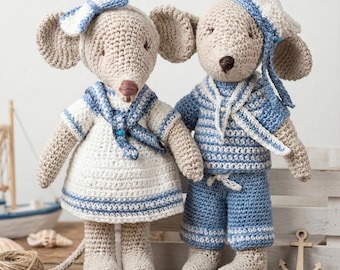 Patrón de crochet para ratón marinero (PDF) – Ropa náutica para ratón de 18 cm