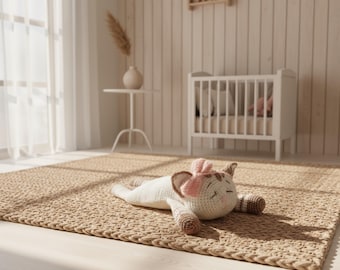 Crochet Cat Pattern PDF – Sleepy Cat Snuggler – Amigurumi Lovey Tutorial