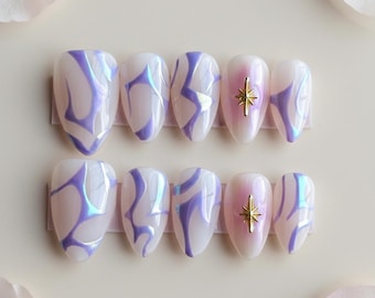 Tattoo Press On Nails Kpop Inspired Gothic Reusable Art Set