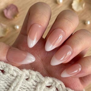 Milky White French Nails - Etsy