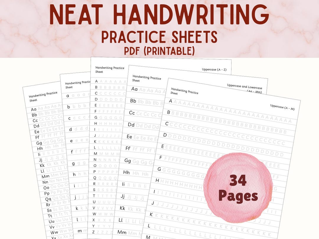 Handwriting Practice Sheets, Printable Neat Handwriting Worksheets ...