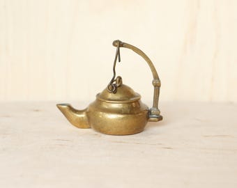 Lámpara de aceite de latón estilo francés vintage – Lámpara colgante pequeña Betty