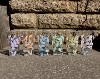 6 Hand Painted Shot Glasses