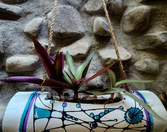 Handgewebter Bambus-Blumenampel - Umweltfreundliche Innen- /  Auendekoration - Etsy sterreich