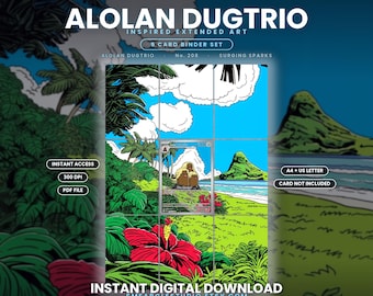 Alolan Dugtrio 208/191 Extended Binder Art Display (Digital Download)