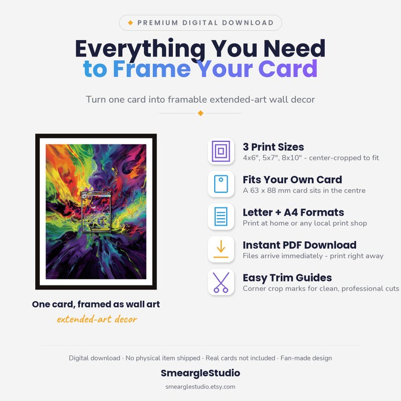Mega Gengar 284/217 Extended Art - Pokemon Framed Wall Print | Printable Digital Download Poster image 2